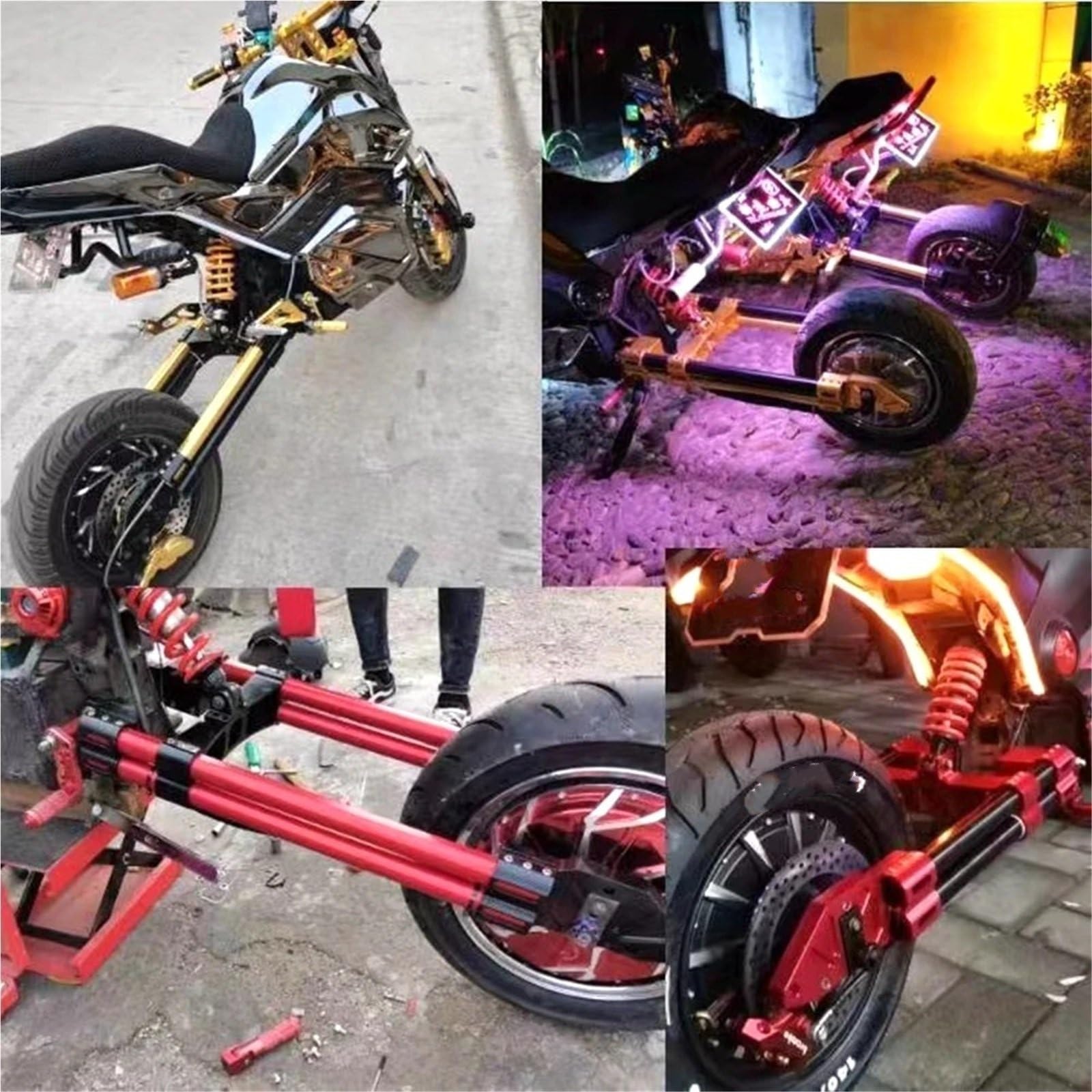 Widelec Ramiona Szpule Pasuje do M3 M5 M6 Monkey M3 M5 Motocykl Wahacz 3D CNC Regulowany Aluminiowy Podwójny Rurowy Tylny Płaski Widelec wahacza wahacz(50cm tube gold)