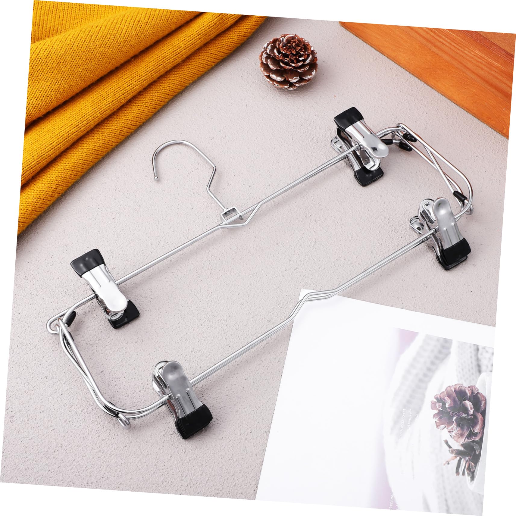 Grucce per Gonne con Clip a 4 Pezzi in Acciaio al Manganese | Design Multilivello, Colore Argento, per Armadio e Guardaroba, Uso Versatile per Capi