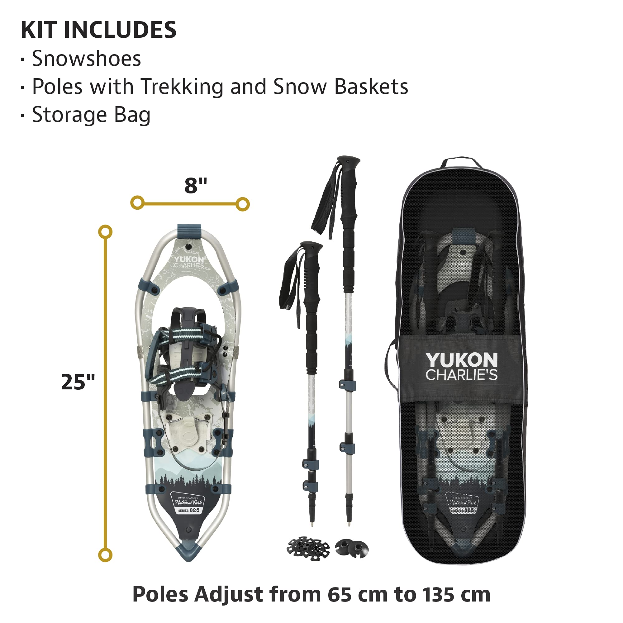 Yukon Charlies National Park - Kit racchette da neve in alluminio con telaio a V