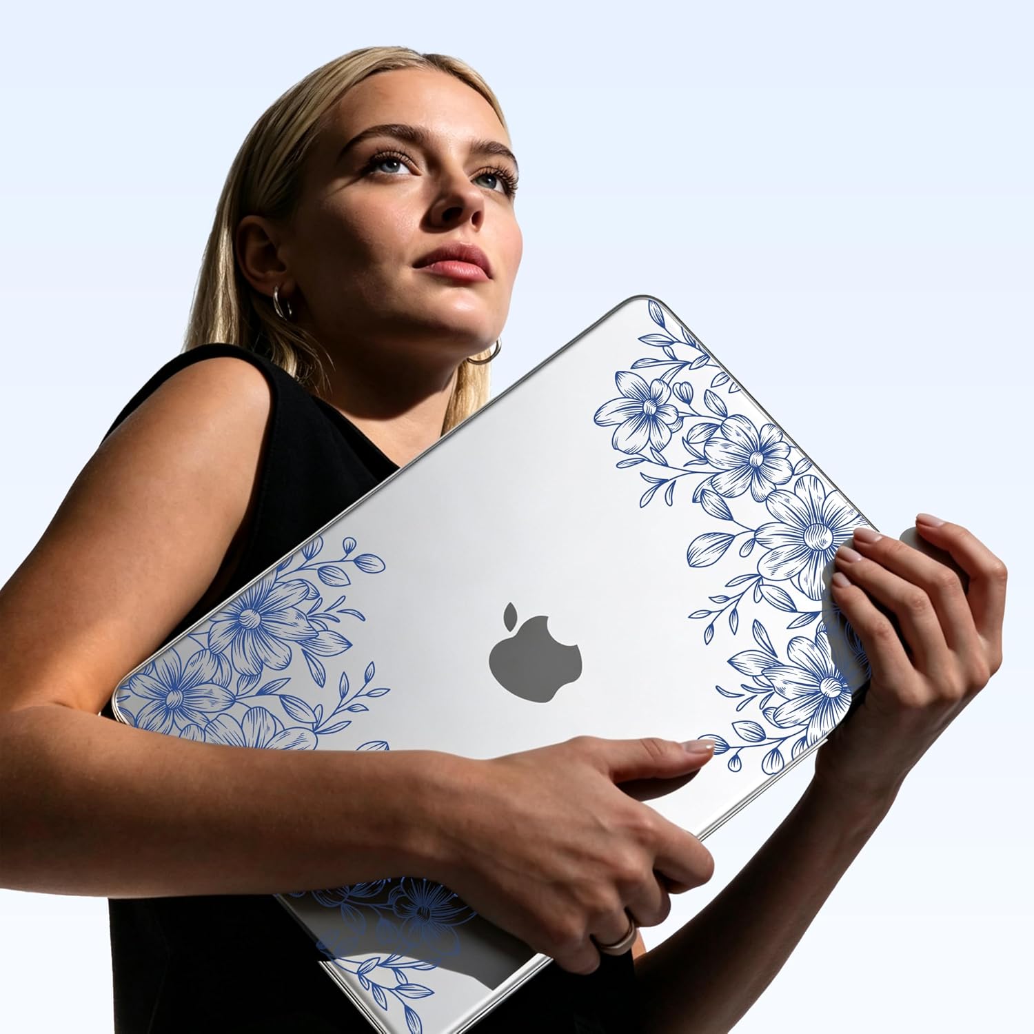 MecBevia for MacBook Neo Case 13 inch 2026 Release Model A3404 with A18 Pro Chip, Hard Shell Cover with Keyboard Cover, Screen Protector, Type C, Floral Sketch