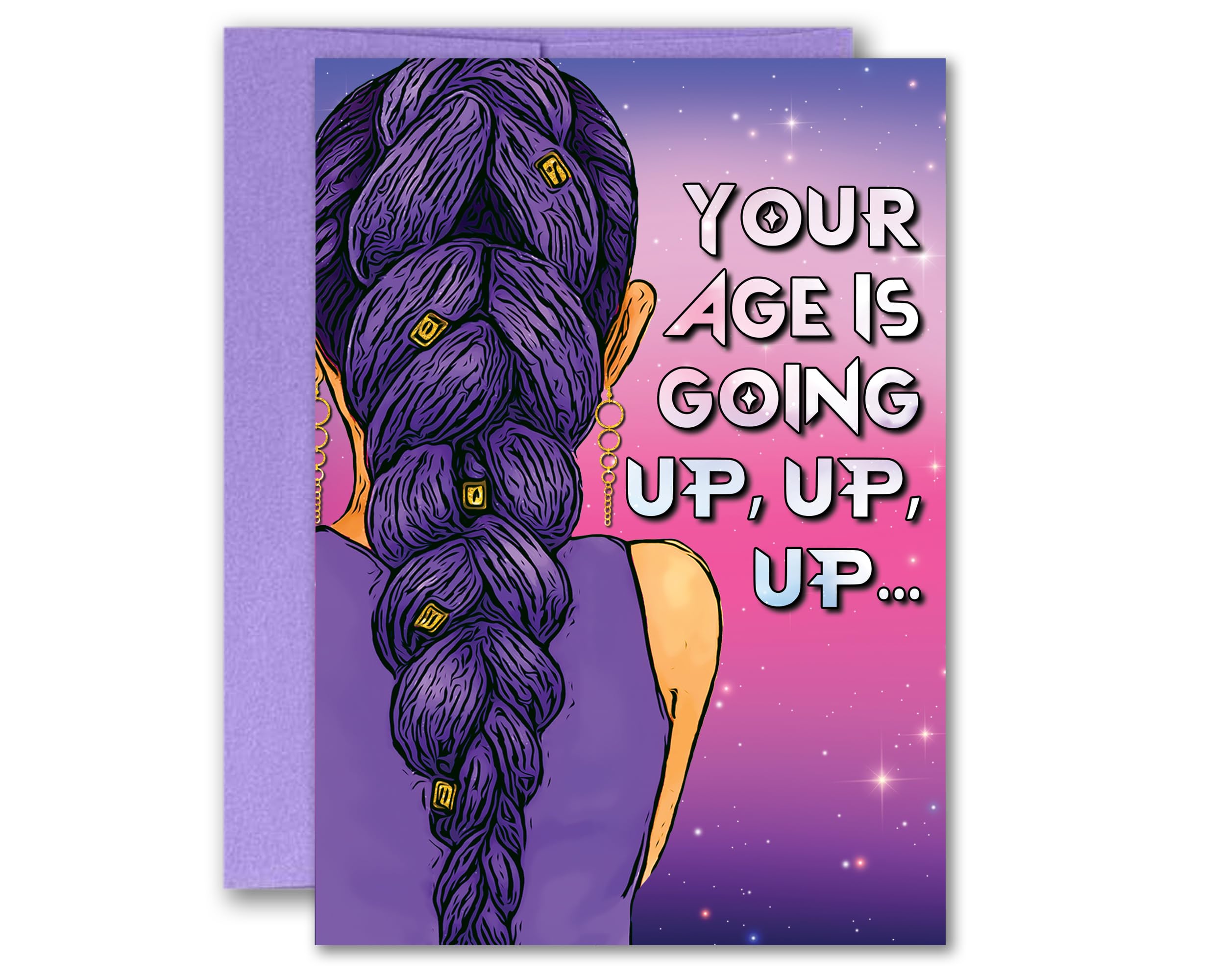 Amazon.com : Rumi Purple Braid K-Pop Golden Birthday Greeting Card
