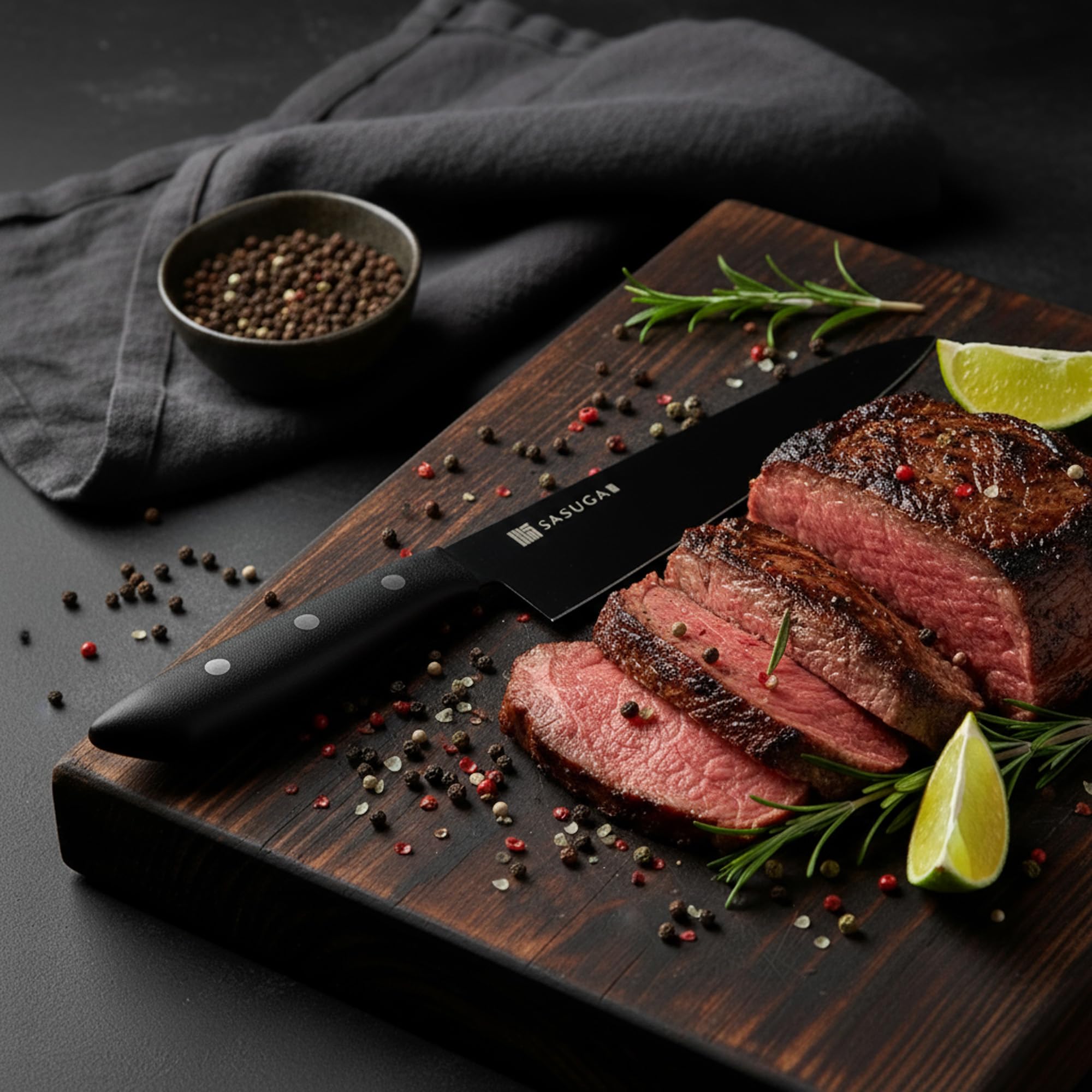 SASUGA Leggero Coltello da chef giapponese Gyuto da 210 mm – Prodotto in Giappone | Acciaio inossidabile al molibdeno-vanadio | Lama affilatissima e resistente alla ruggine per carne, pesce e verdure