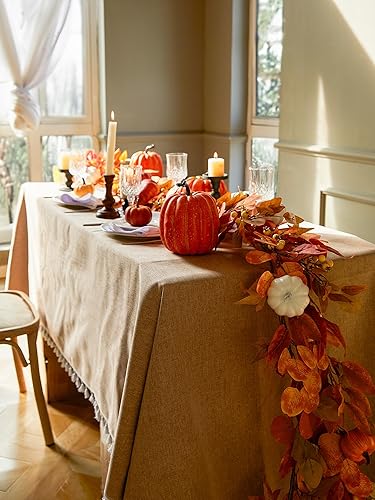 Miniatura 7 de Decoraciones de Acción de Gracias - Clycaloor Guirnalda de Otoño de 13 pies con Hojas de Arce, Guirnalda Artificial de Vid Colgante de Otoño,