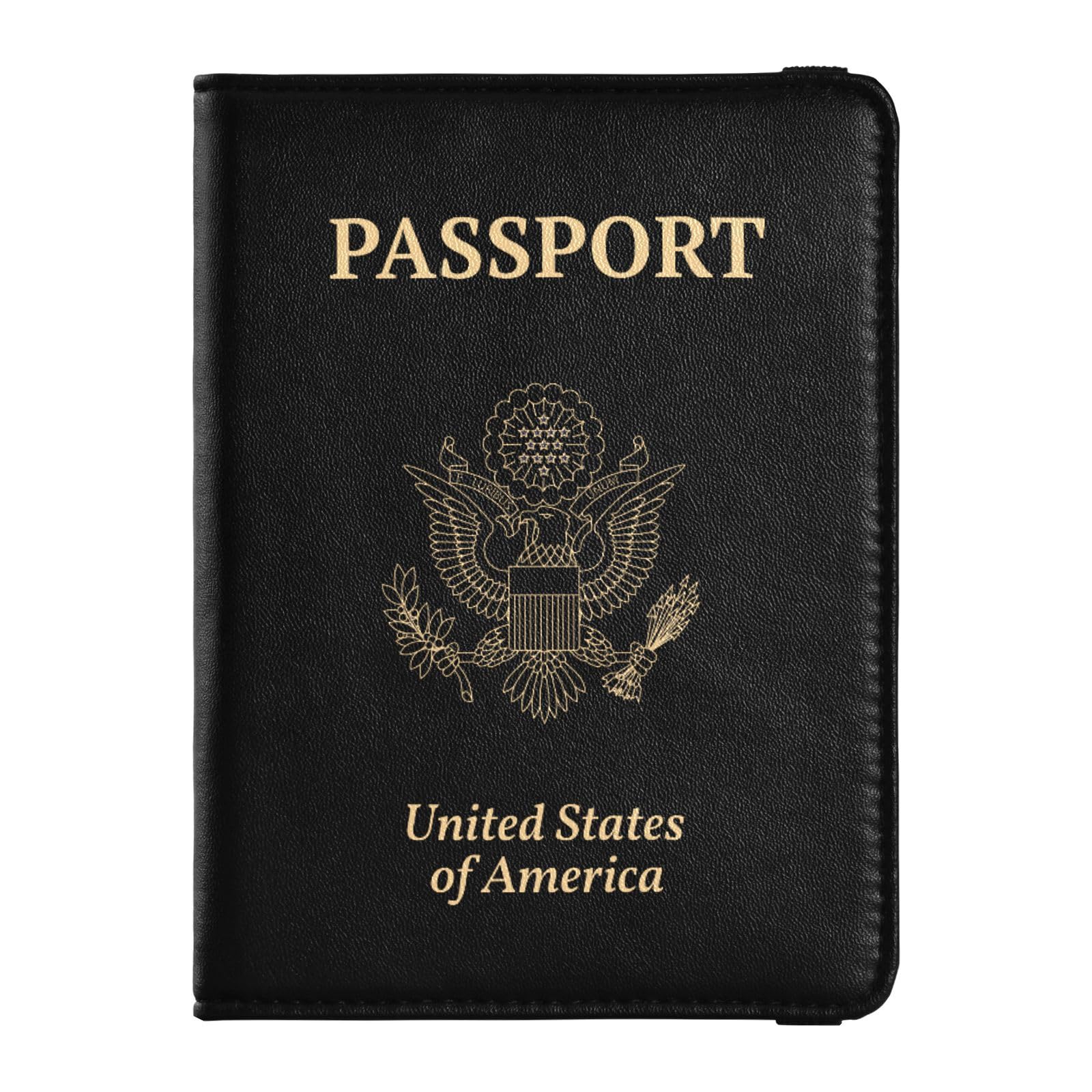 Leather Passport Holders Ultra Slim Passport Wallet for Women and Men Cute Passport Book Travel Essentials Black
