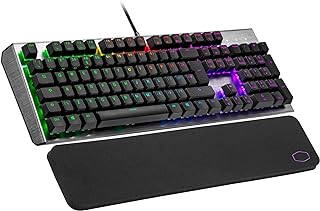 Cooler Master CK550 V2 Mechanical Gaming Keyboard - RGB Backlighting, On-the-Fly Controls, Aluminium Top Plate and Wrist Rest Included - UK Layout / Red Switches