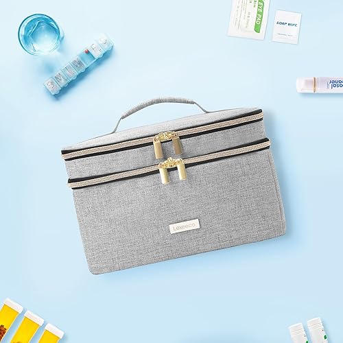 Miniatura 7 de Lexeeco Bolsa de almacenamiento de medicamentos, organizador de botellas de píldoras con bolsa pequeña portátil, organizador de botellas de