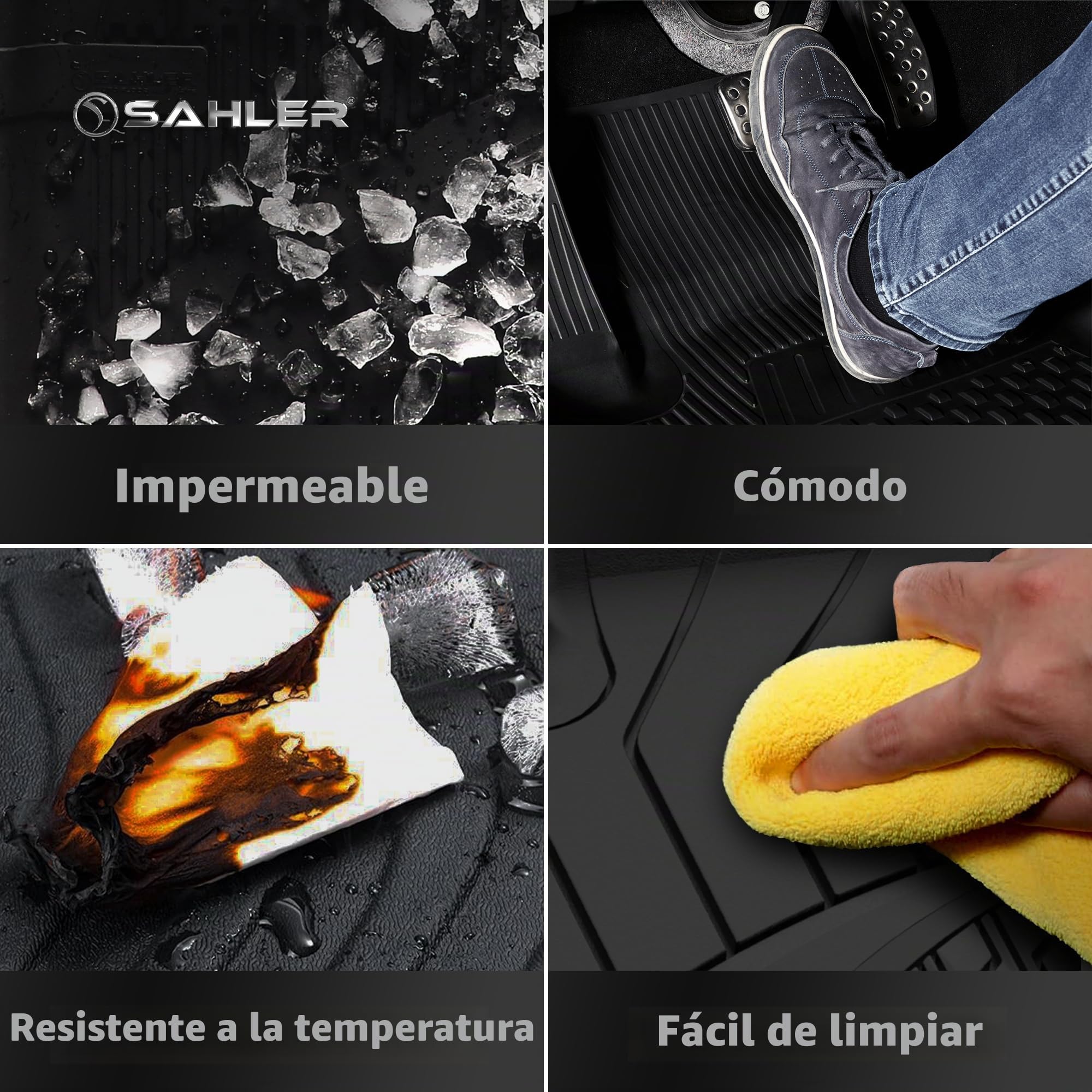 Sahler Alfombrillas de Coche compatibles con Chery OMODA 5 2022-2026 | 4.5D Premium TPE Goma Antideslizante Alfombrillas de Goma Impermeables para Coche Negro