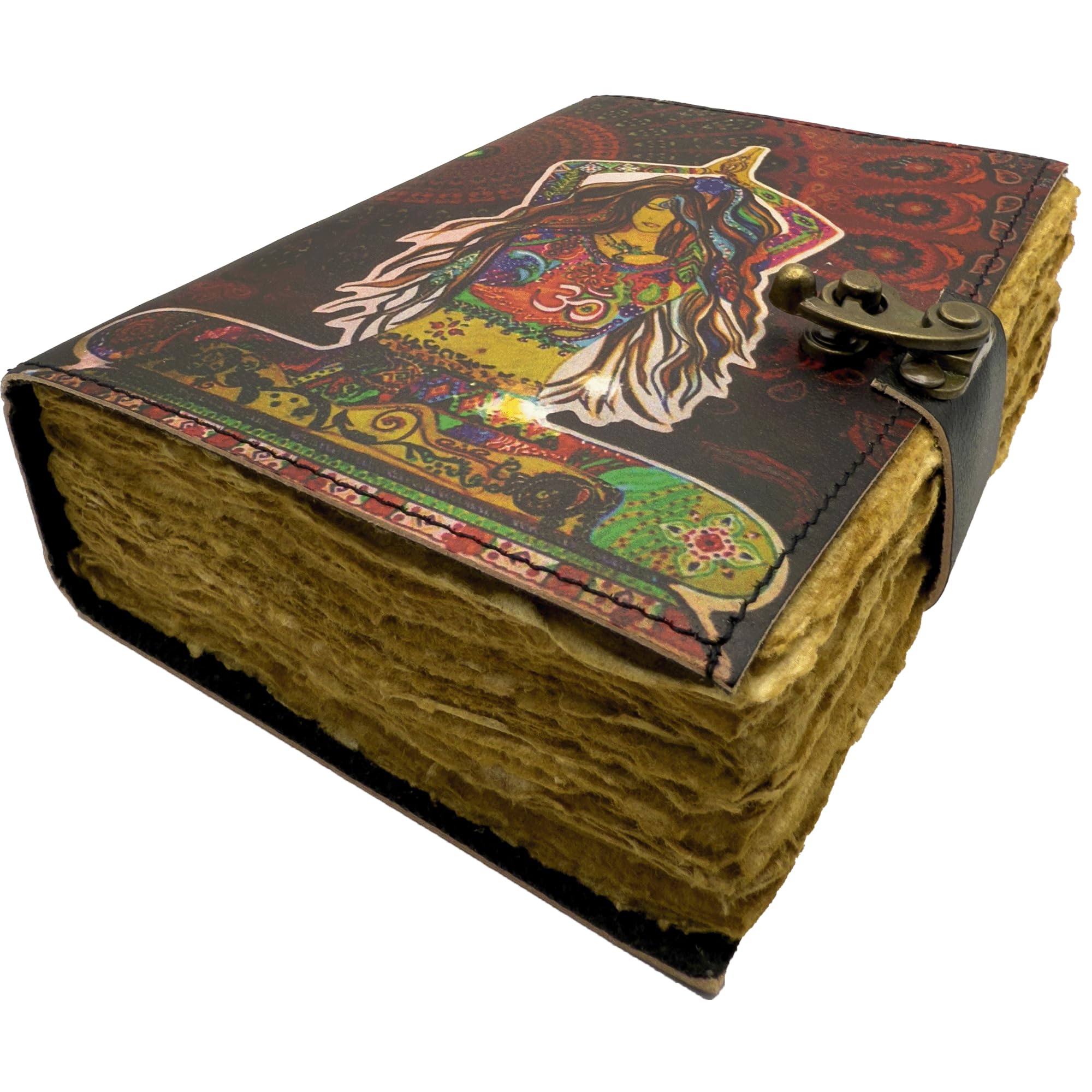 Keskin Handmade Leather Grimoire Journal Spell Book of Shadows for Witchcraft, Wicca, Witch Diary & Notebook Vintage Blank Journal for Spells and Ritual Notes, 18 x 12 cm (Meditation) - Image 2
