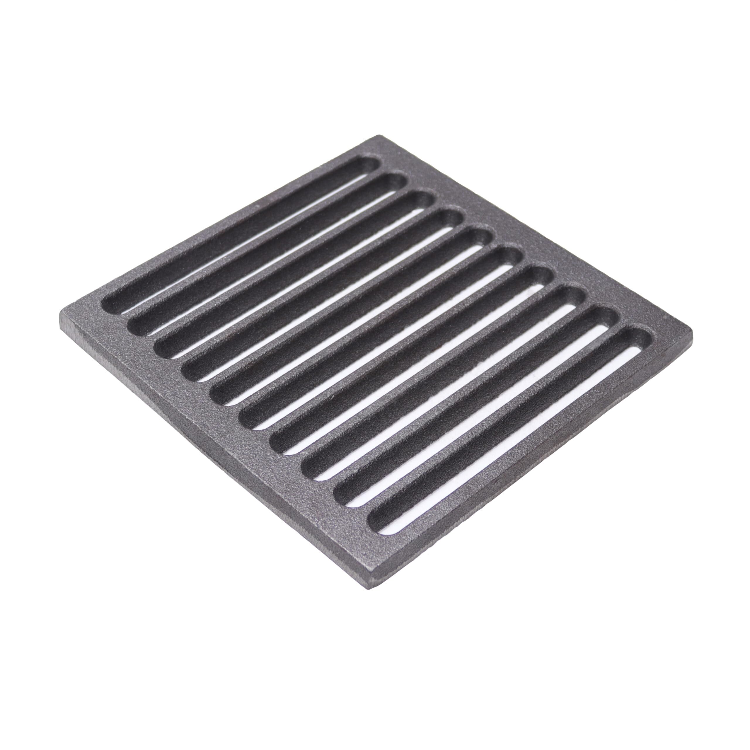 Fonderia Bongiovanni | Griglia in Ghisa | Griglia per Camino | Stufa Pellet | Barbecue Fondello per Cenere | 20x20 cm Mod.L | con Cassetto Raccolta Cenere | Altezza 7 Cm | Accessori Camino
