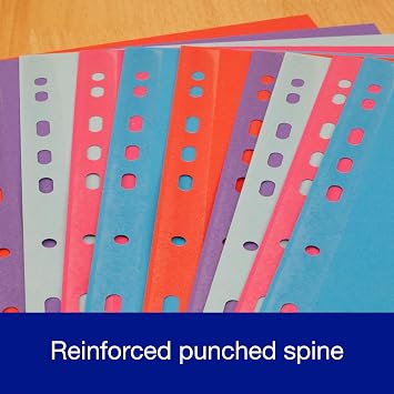Oxford Campus A4 Size, 10 Part Divider, Multi-Coloured Card Index Dividers for Ring Binders & Lever Arch Files, School Office Filing