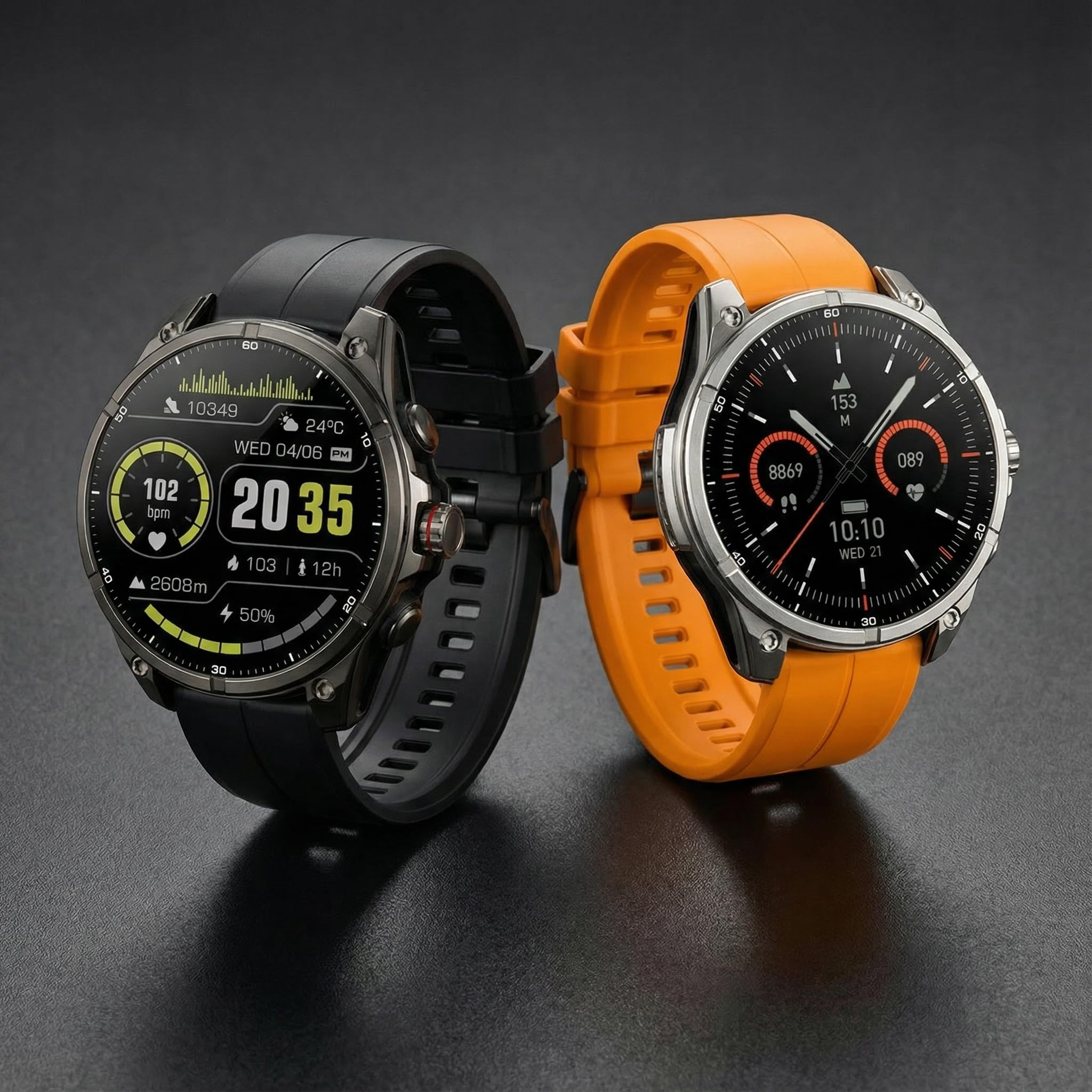 Smartwatch Męski GPS AMOLED Wodoodporny 5ATM Polskie Menu Rozmowy 3 PASKI