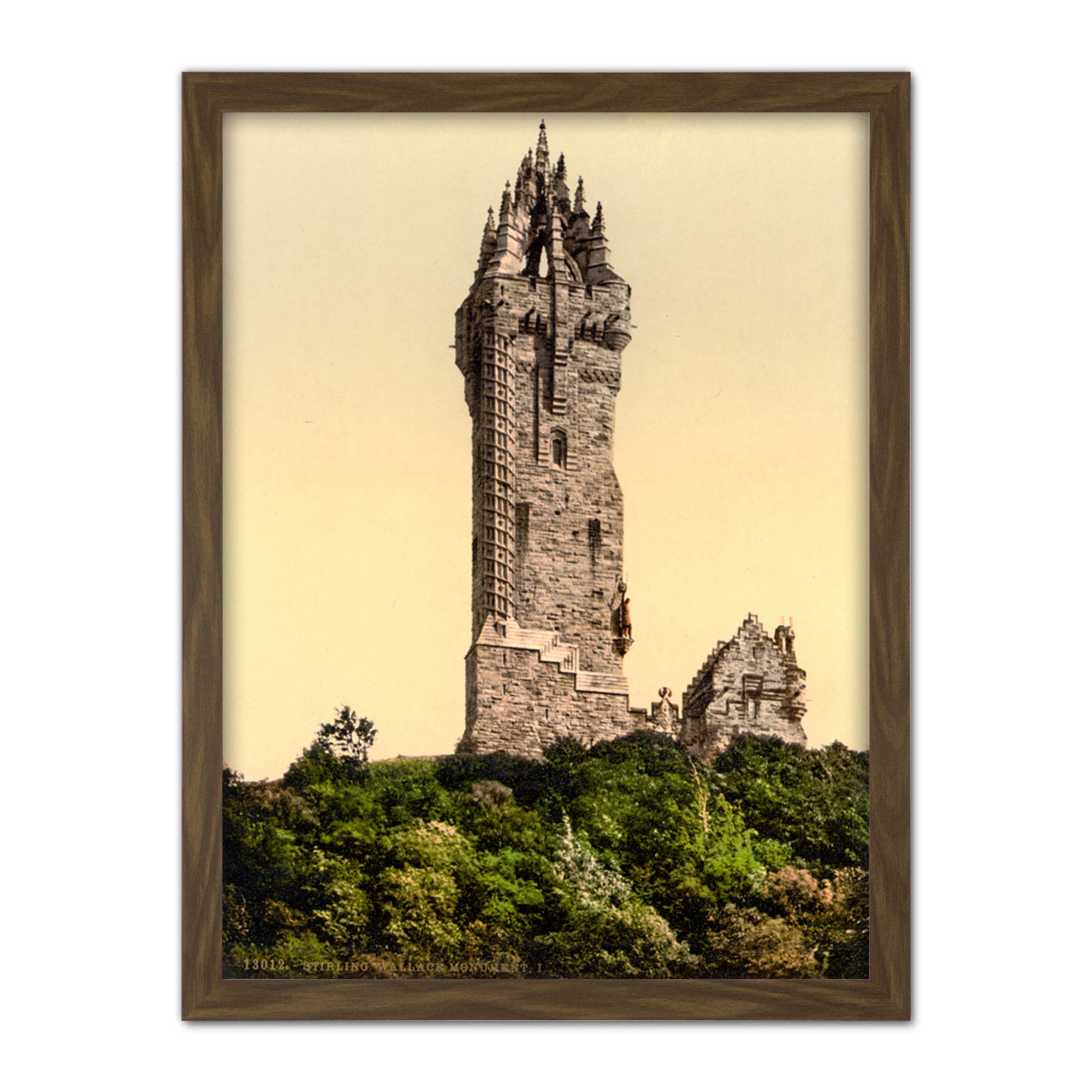 Artery8 Wallace Monument Stirling Photomechrome Artwork Framed Wall Art Print 18X24 Inch