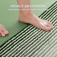 Vista 5 de Bathroom Rugs and Mats Sets, 2 Piece Thick Absorbent Chenille Bath Mat Rug Set Non Slip, Soft Shaggy Bath Room Floor Mats for Bathroom, Machine