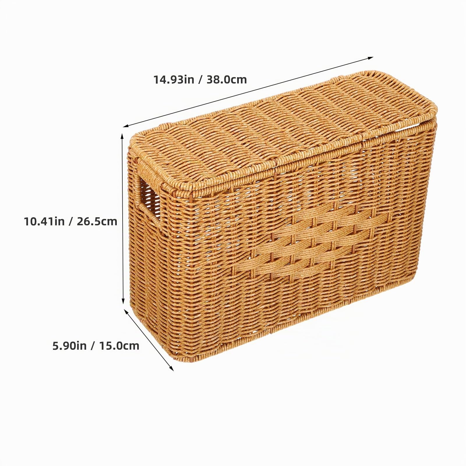 Panier en Rotin Tissé à Main, Rangement Compact Étroit et Haut