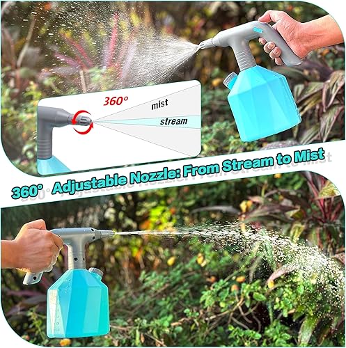 Miniatura 3 de Electric Plant Mister - Botella pulverizadora automática de 1.6 L para plantas de interior, pulverizador continuo de niebla fina de mano con batería