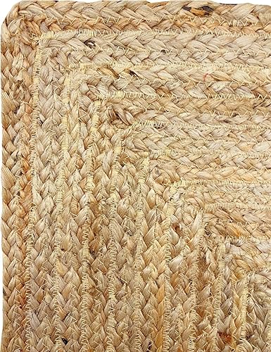 Miniatura 4 de Alfombra natural trenzada de yute de 2 x 3 pies, color madera de cedro, tejida a mano y reversible para sala de estar, cocina, entrada, alfombra