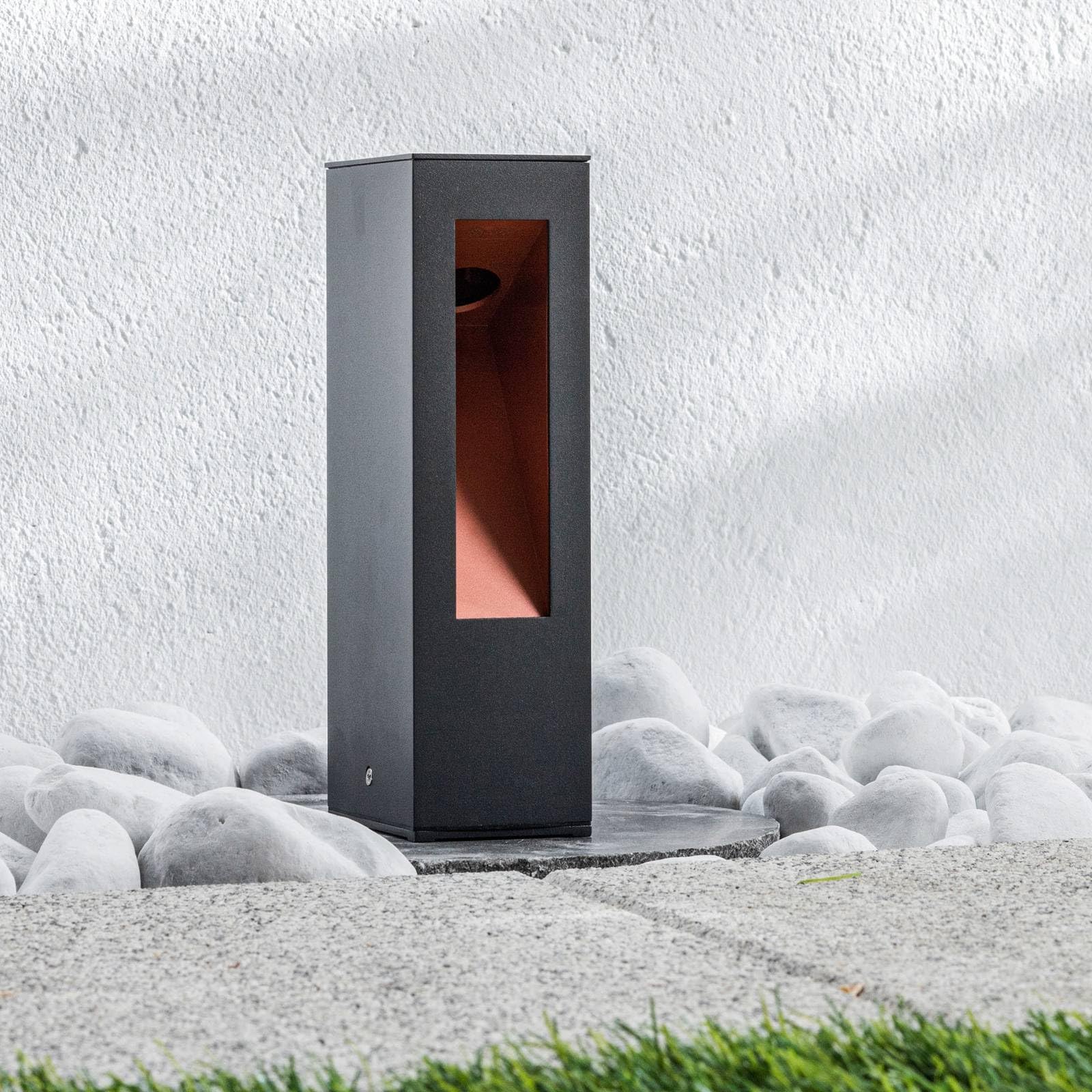 Lucande Lampada LED da esterni (Moderno) colore Nero, in Alluminio lampadina inclusa lampioncino paletto luminoso lampada viale lampione