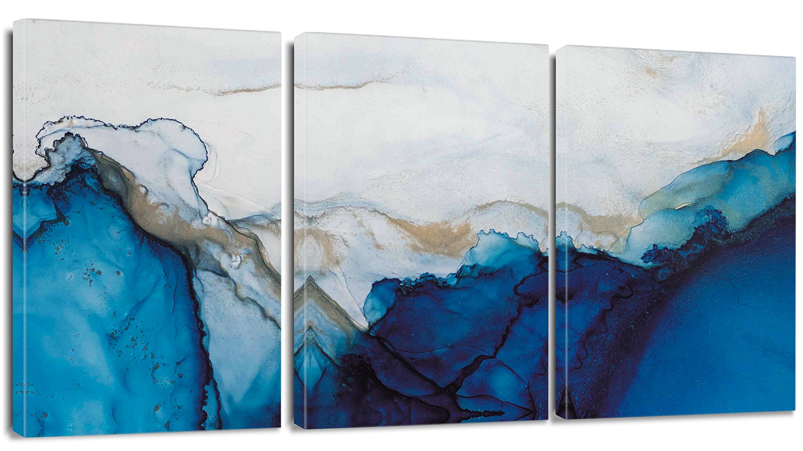 Artscope Lienzos Decorativos - Mármol Azul y Blanco Patrón Estilo Abstracto Pintura Cuadro Pared Lienzo para Salon Décor Dormitorio Oficina Pasillo Cocina Baño Regalo 30x40cm