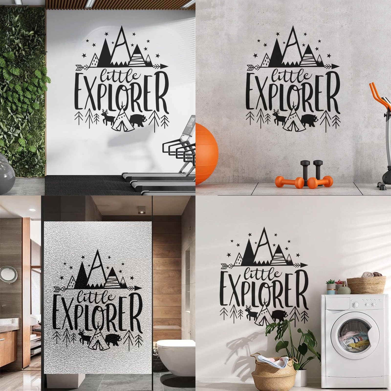 Kids Room Décor Little Explorer Design Wall Decals Bear with Tents Vinyl Wall Sticker Kids Adventure Wall Murals Decor Large - 57x65cm - Image 4