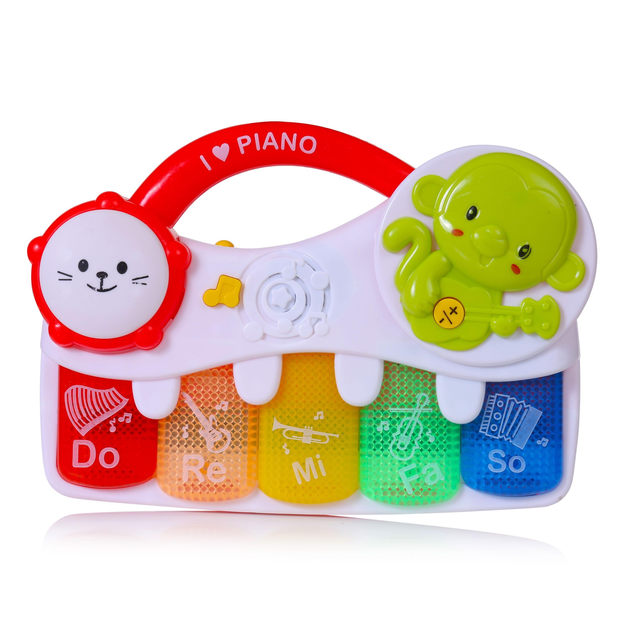 BabyGo 5 Keys 3 Modes Music Mini Piano Toy for Kids and Toddlers Flashing Lights & Sound Music (Multicolor)-image-43