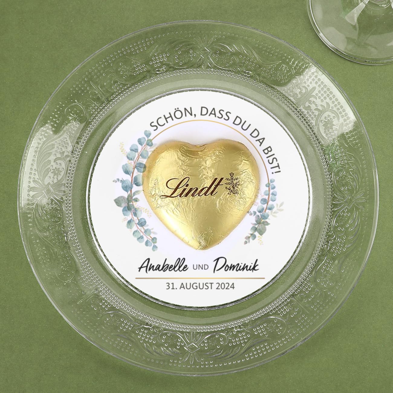 Herz & Heim® Gastgeschenk zur Hochzeit (Eukalyptus, 40 Stück)