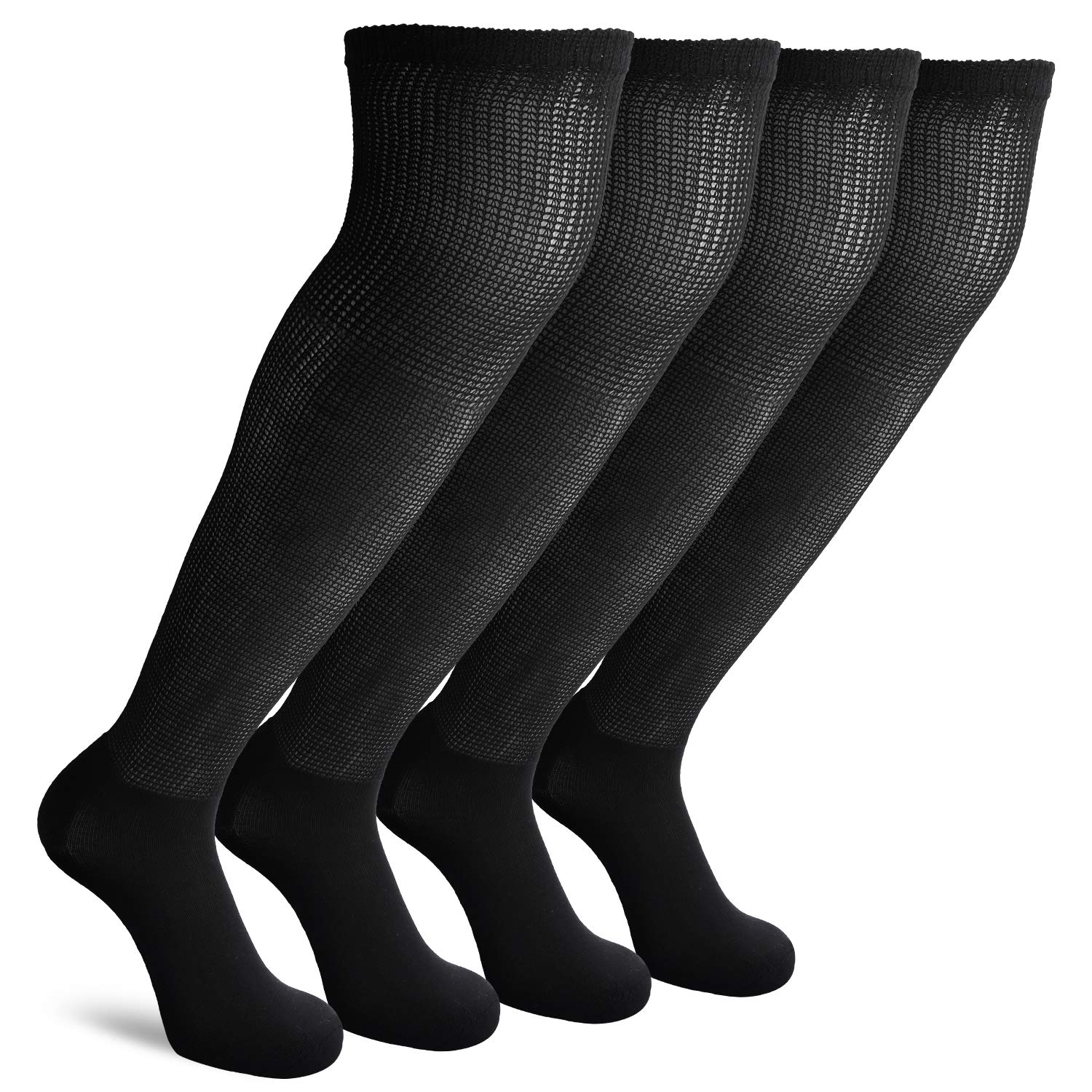 Athlemo 4 Pack Men Bamboo Daibetic Socks Over Knee Non-Binding Circulation Cushioned Socks