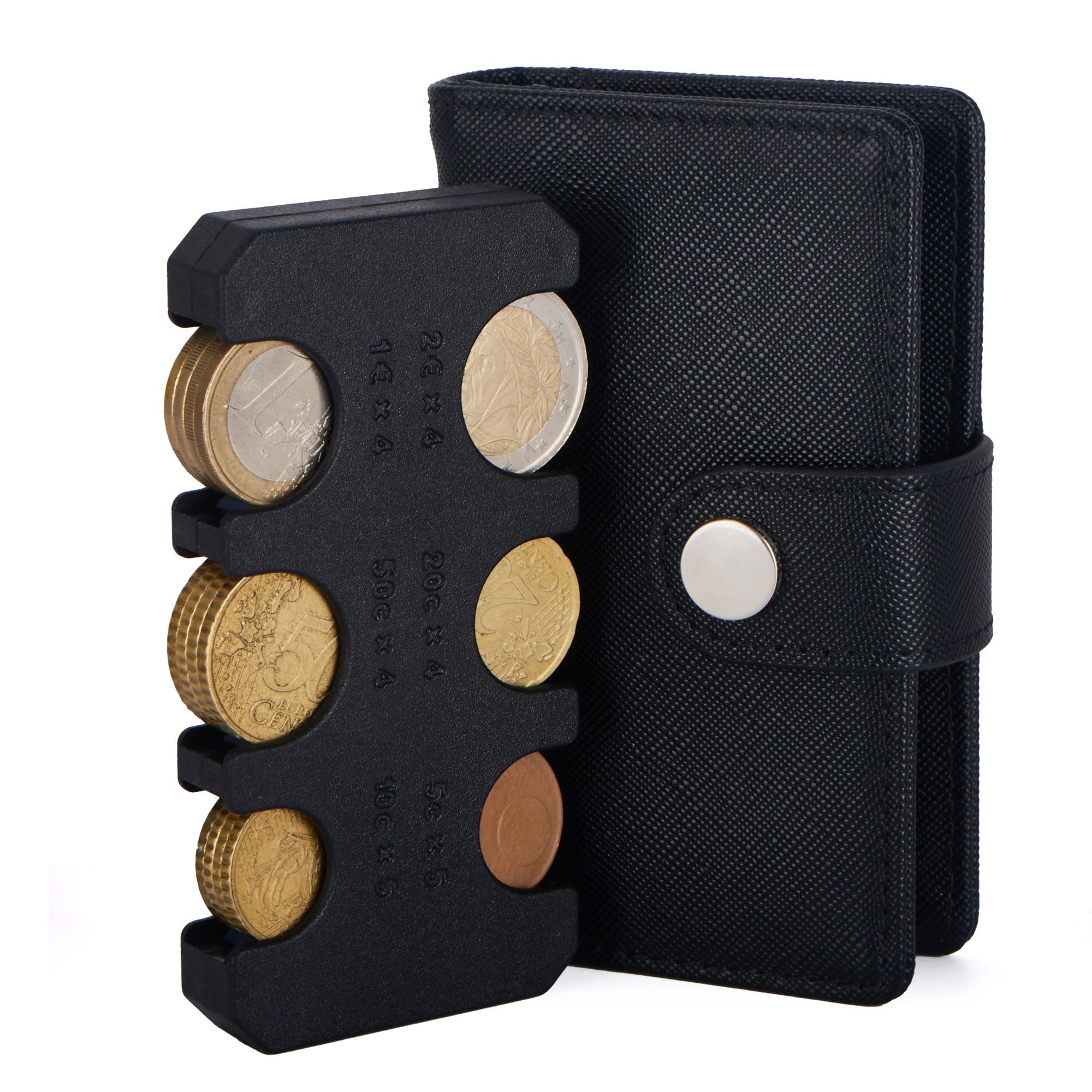 Porte Monnaie trieur de Pieces|Range-pièces,|Bourse|Portemonnaie Mixte|Portefeuille et Porte-Cartes pour Femme et Homme(Noir)