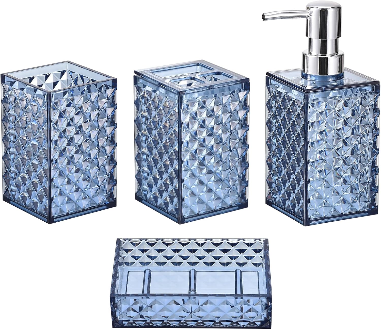 Amazon.com: uxcell 4 Pack Bathroom Accessories Set, PS Soap Dispenser ...