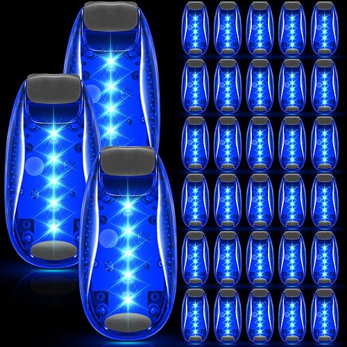 Miniatura 9 de 30/60/100 piezas de luz LED para correr nocturna de alta visibilidad, accesorios de seguridad con clip en luz estroboscópica intermitente para Rojo