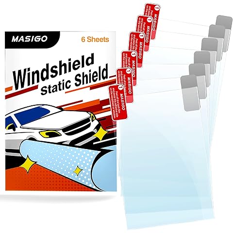 Windshield Sticker Applicator – 6 Pack, 4 x 6 Inch Heat-Resistant PET Film with Sta...