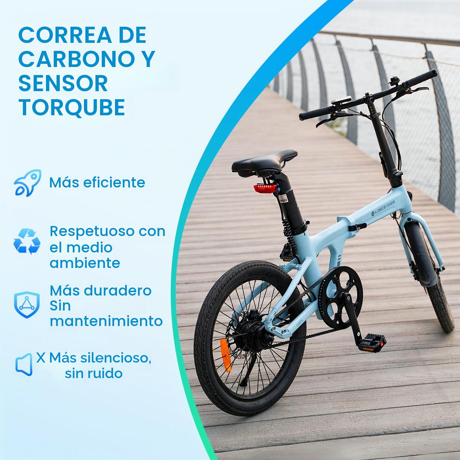 A Dece Oasis Ado Air20S*2 V2026 Bicicleta Eléctrica Plegable, E-Bike Ultraligera 20'' con Suspensión, Motor 250W/50Nm, Autonomía 100km, App Ado, Pantalla IPS de 2,4'',Incluye Cesta Delantera*2