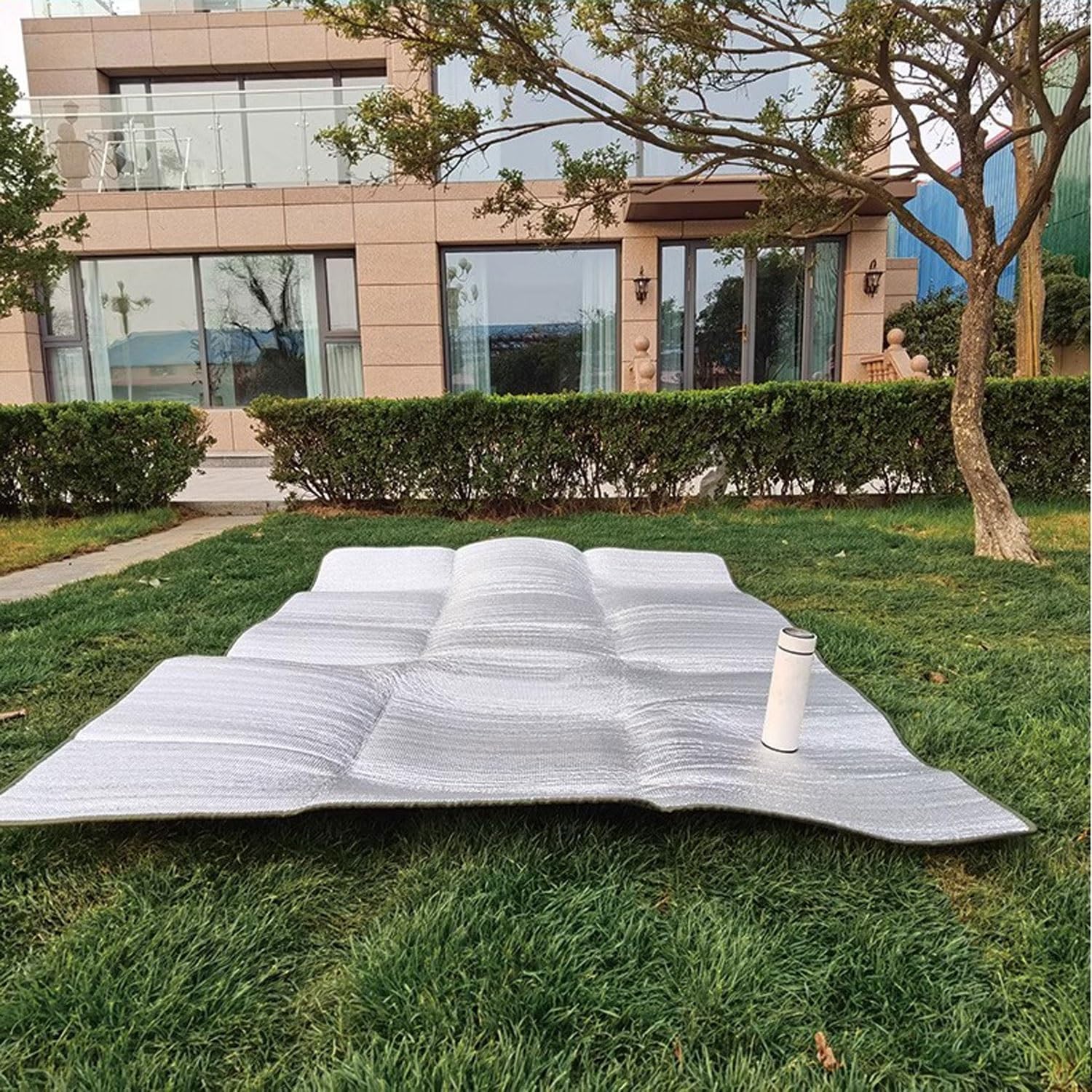 Camping Mat Ground Mat Camping Aluminum Sleeping Foam Mat,Foldable Double-Sided Tent Aluminum Foil Pad,with Storage Bag
