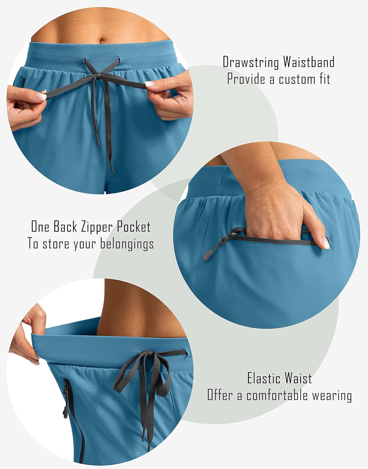 Soothfeel Women's 9" Hiking Cargo Shorts with 5 Pockets Quick Dry Summer Athletic Golf Bermuda Long Shorts for Women Casual - Image 4