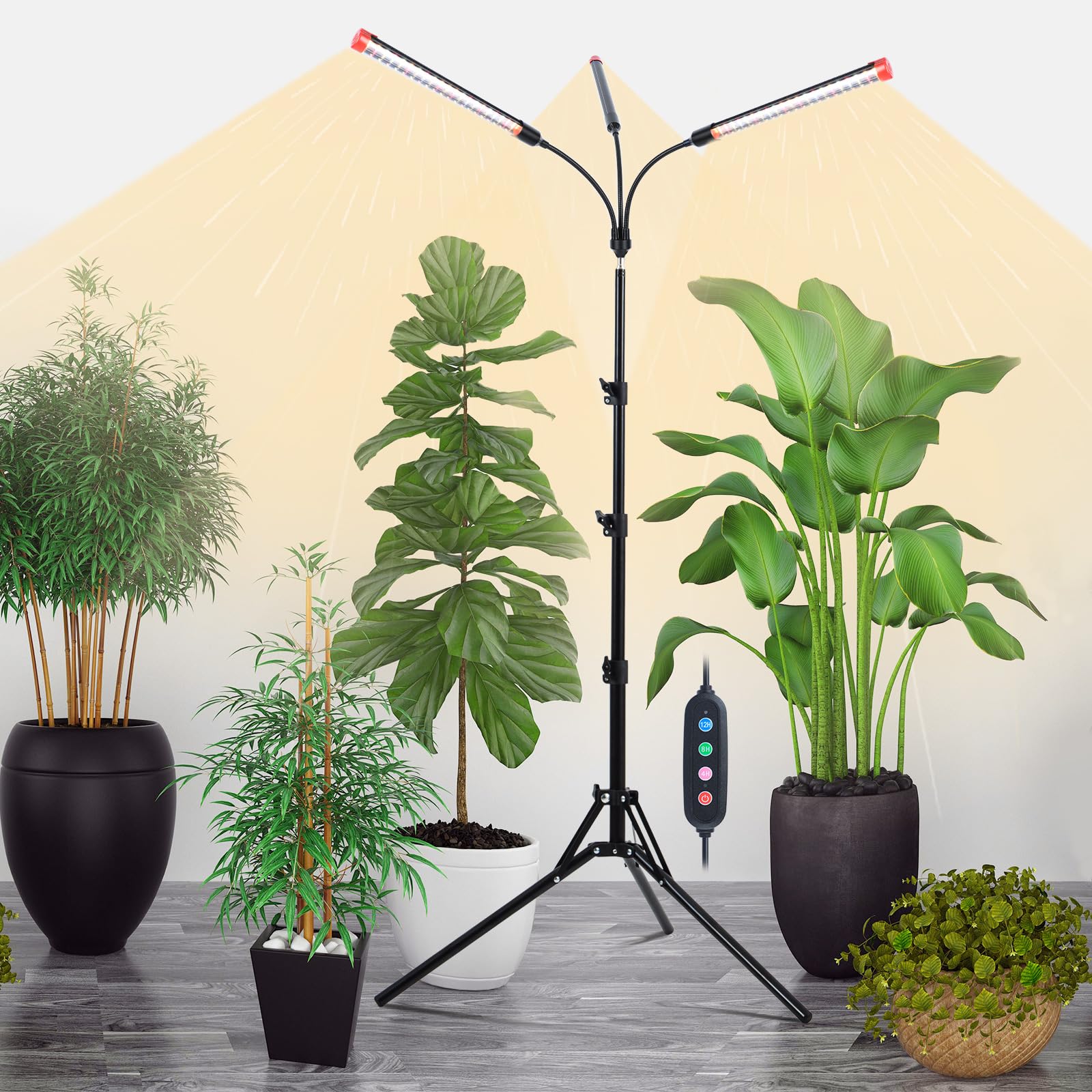 GrowLight 15w 3個　ヘリオスコラボライト 2個 Amazon.com : Orchbloom 3Head Grow Light with Stand, 5-Mode Timer 4