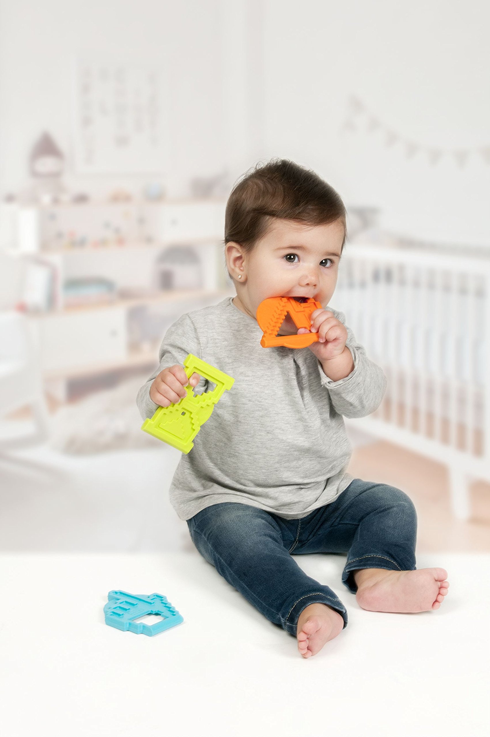 Beißringe Pixel Teethers, 12 Stück-97299