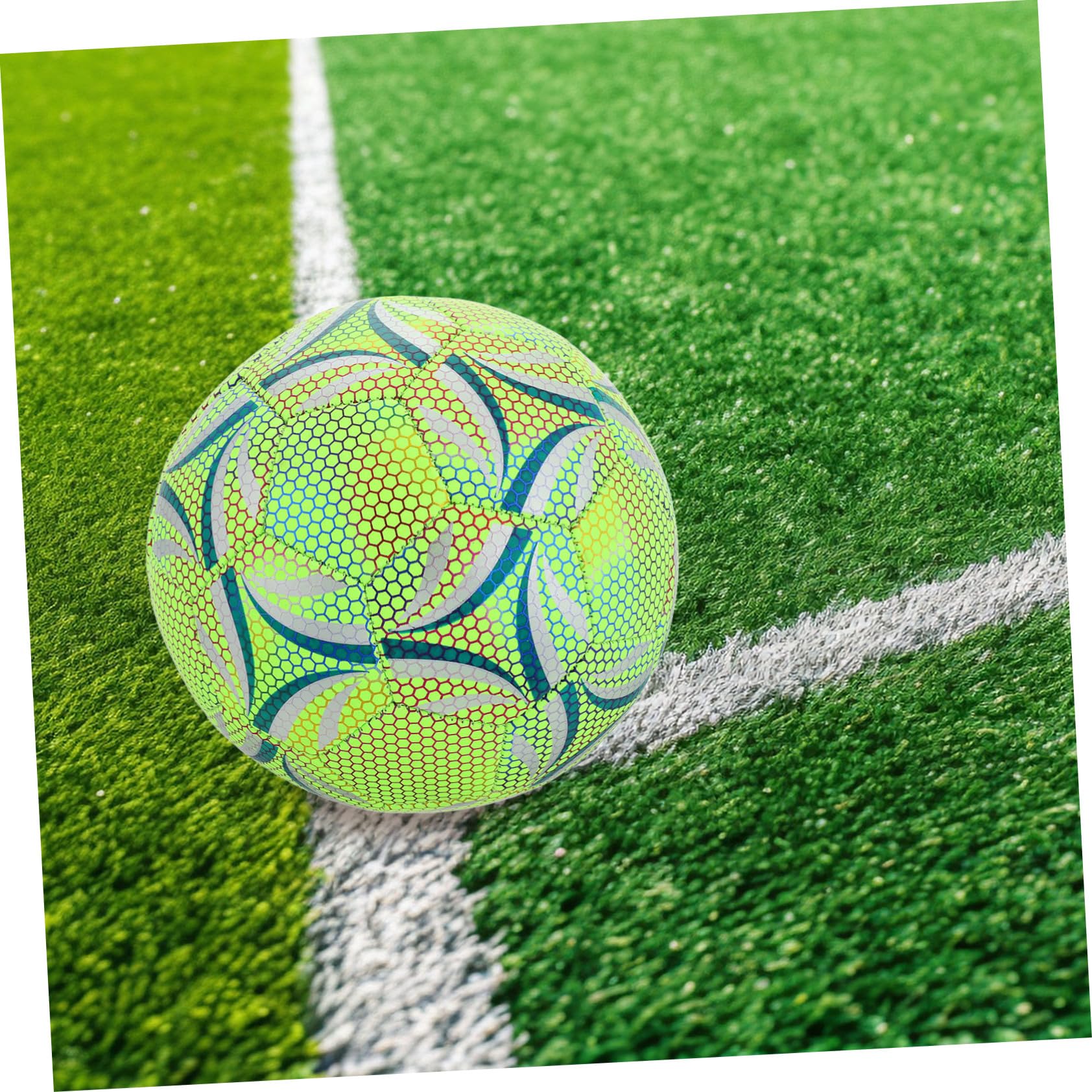 Balón de Fútbol Luminoso Estándar para Entrenamiento y Diurno Resistente y Elástico Cosido Máquina para Adultos y Jóvenes