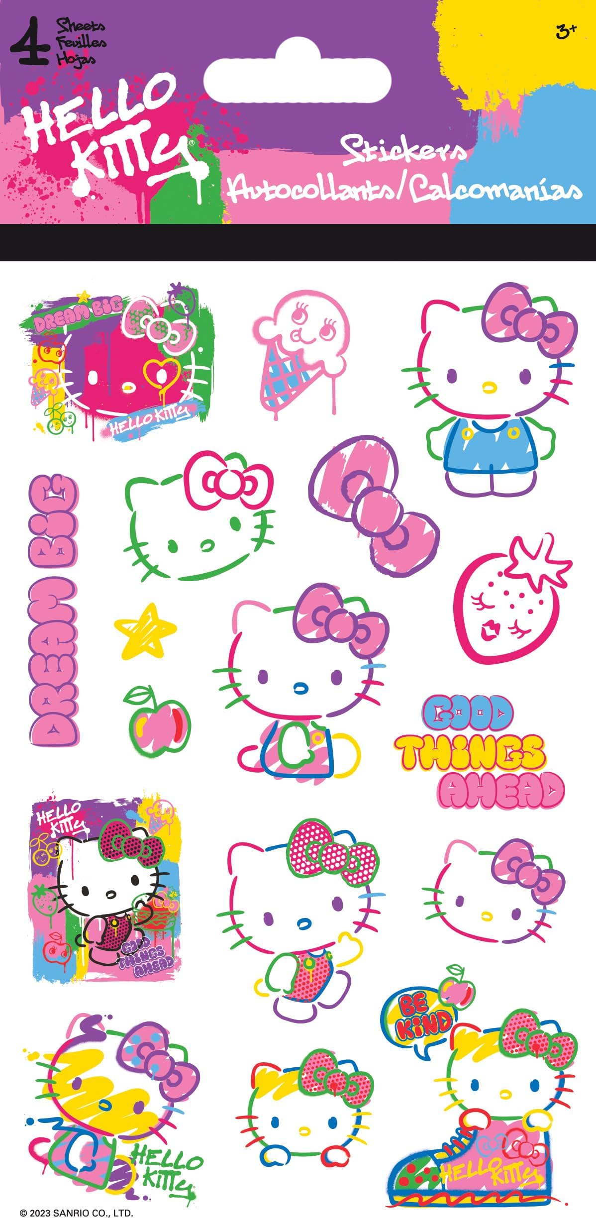Sanrio - Hello Kitty - Pop Art - 2023 - Standard 4 Sheet Stickers Standard Stickers - 4 Sheet