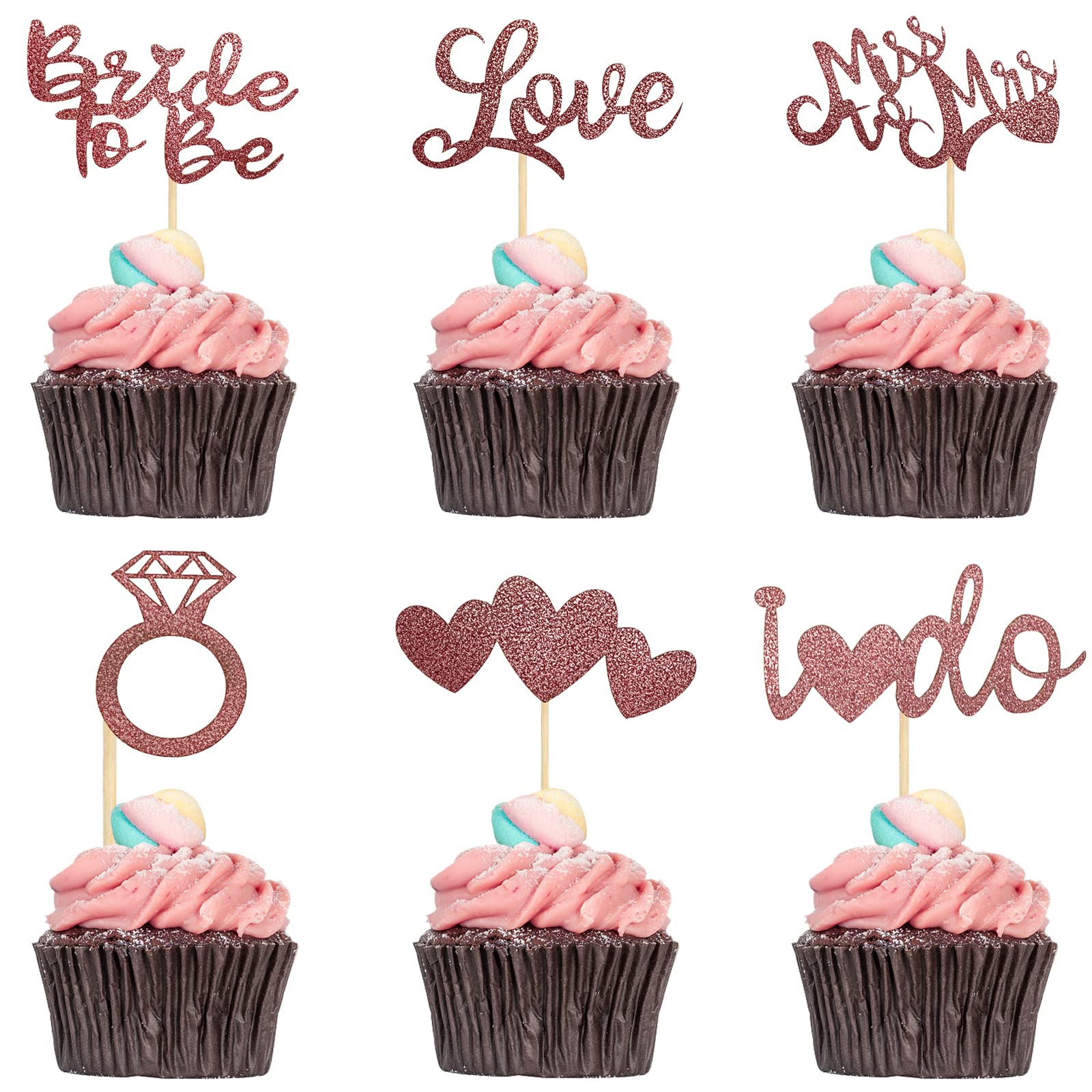 Buy ANCTEY Wedding Cupcake Toppers 24PCS Glitter Hen Party Cupcake