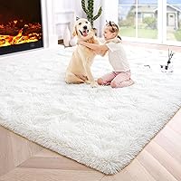 Vista 55 de Noahas Alfombras Esponjosas de Arcoíris para Dormitorio de Niñas, 2x4 Alfombra Peluda Rosa para Cuarto de Niños, Alfombras de Área Peludas para Sala