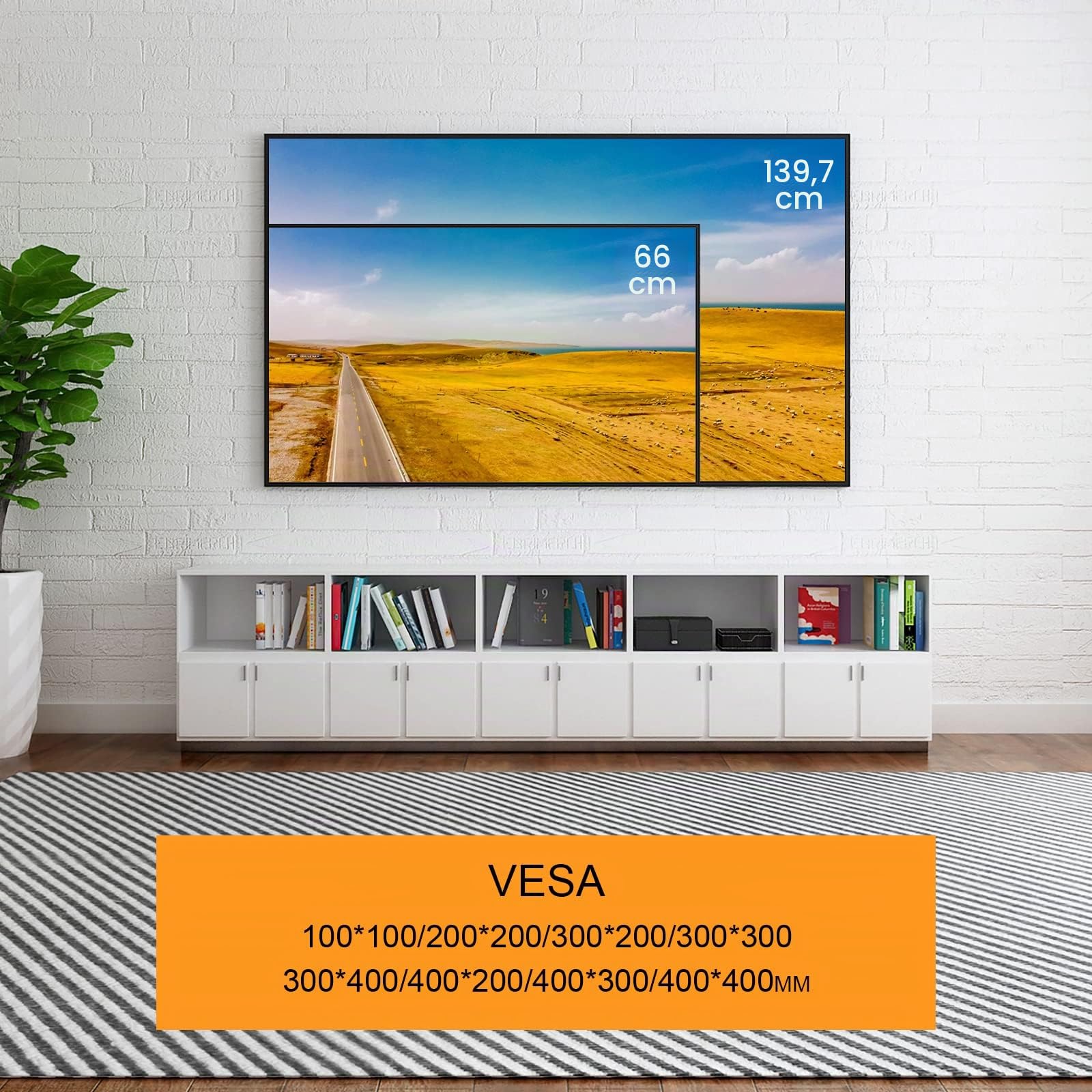 Suptek Supporto da Parete per TV 26-55 Pollici LED HD 4K HDR UHD VESA 400x400mm 45kg