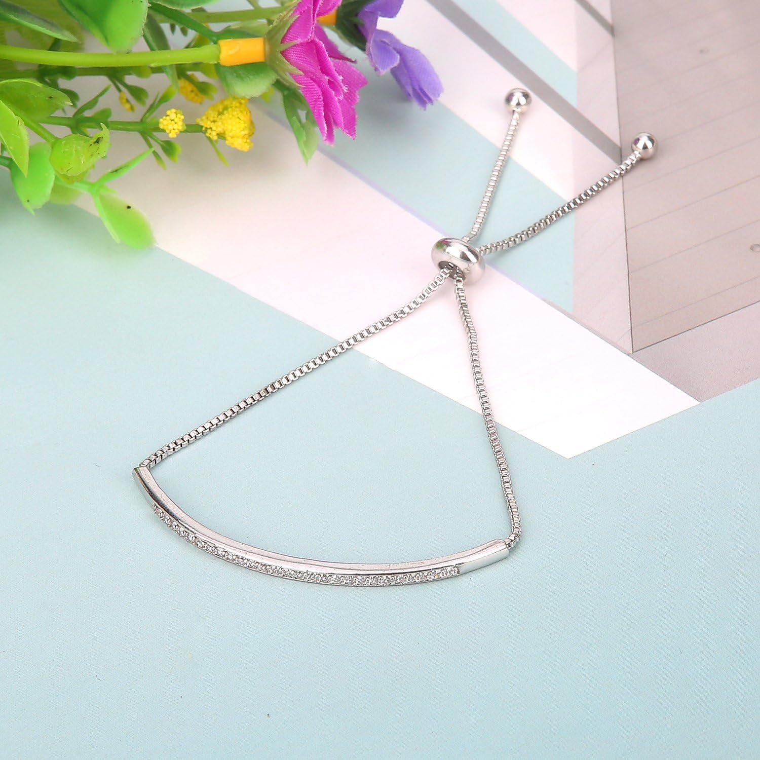 ASHMITA Fashion Rose Gold Bracelet for Women Girl Dainty Slider Bracelets Jewelry - Image 4