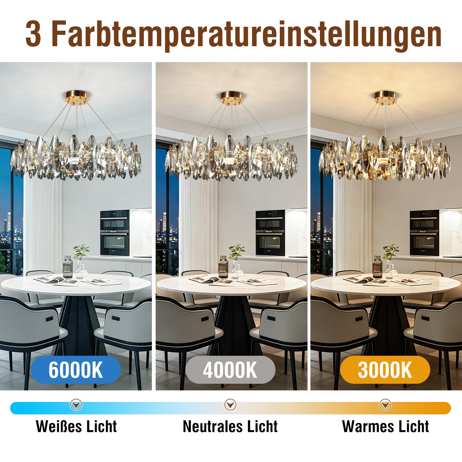 Moderna araña de cristal LED de lujo, Luz de lámpara techo salon cristal forma de huevo brillante de oro, 8xE14 Colgante Para Dormitorio, Salón, Comedor, Restaurante