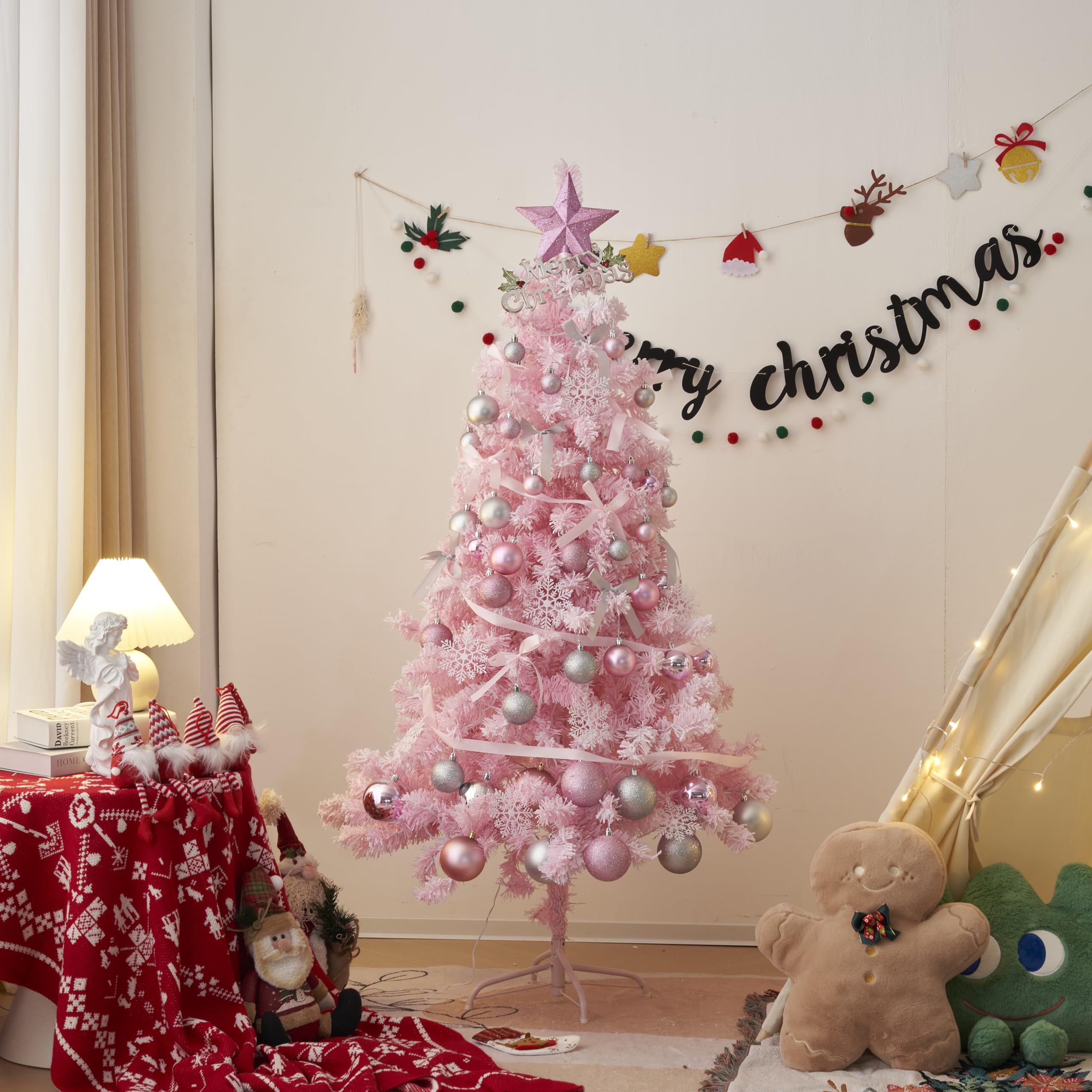 クリスマスツリー 150cm LEDライト付き可愛い おしゃれ 電飾付き yew3  