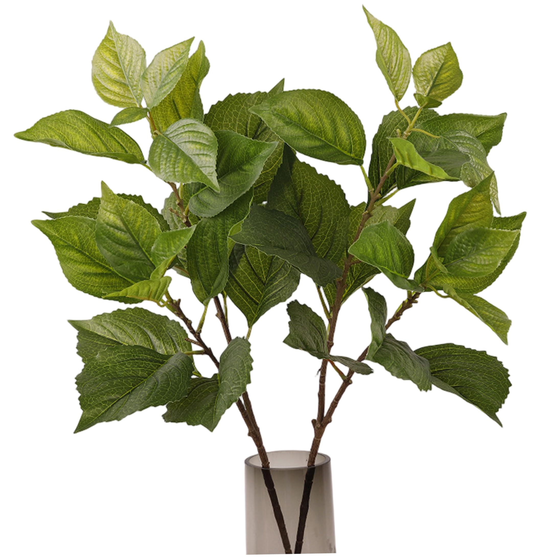 Tsawntd 2pcs Hydrangea Leaves Artificial, Faux Greenery Stems - Realistic Textured Branches For Home & Event Decor, Green Faux Greenery Stems Hydrangea Leaves Artificial