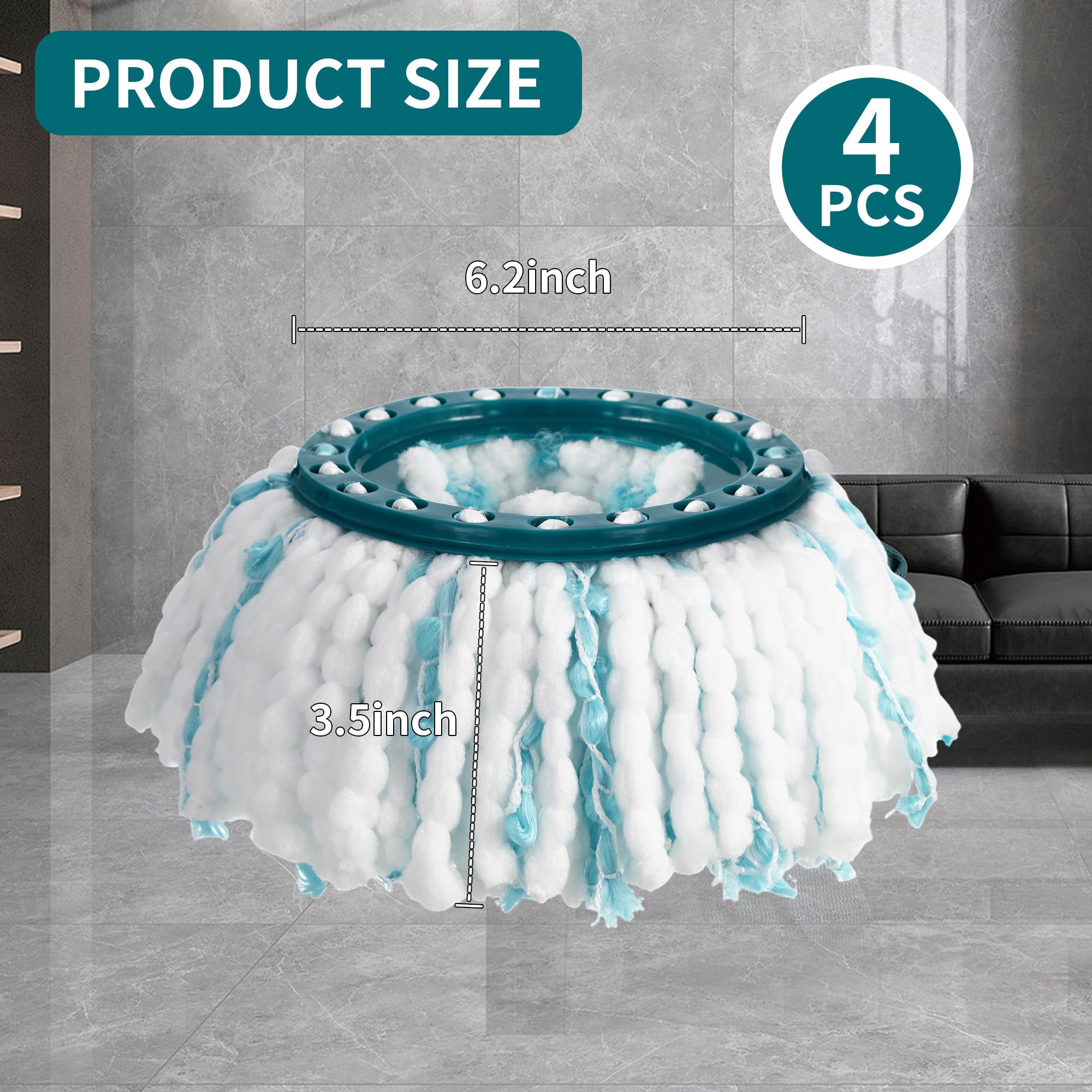 4 -częściowe zastępcze głowica do czystych skrętu krążka mopa Leifheita Mop/Clean Twist Tarc, mopa leisynej pokrywy zastępczej