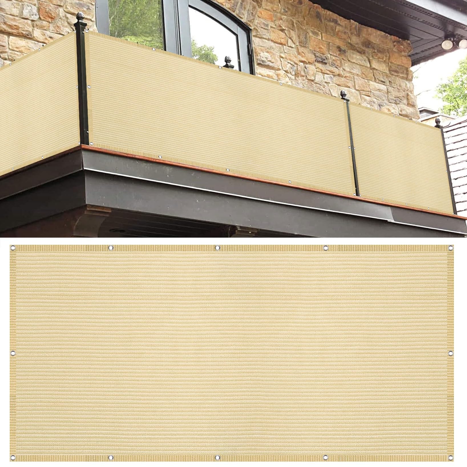 Maison Exclusive - Paravento Balcone Giallo 120x400 Cm In Tessuto Oxford 88078539