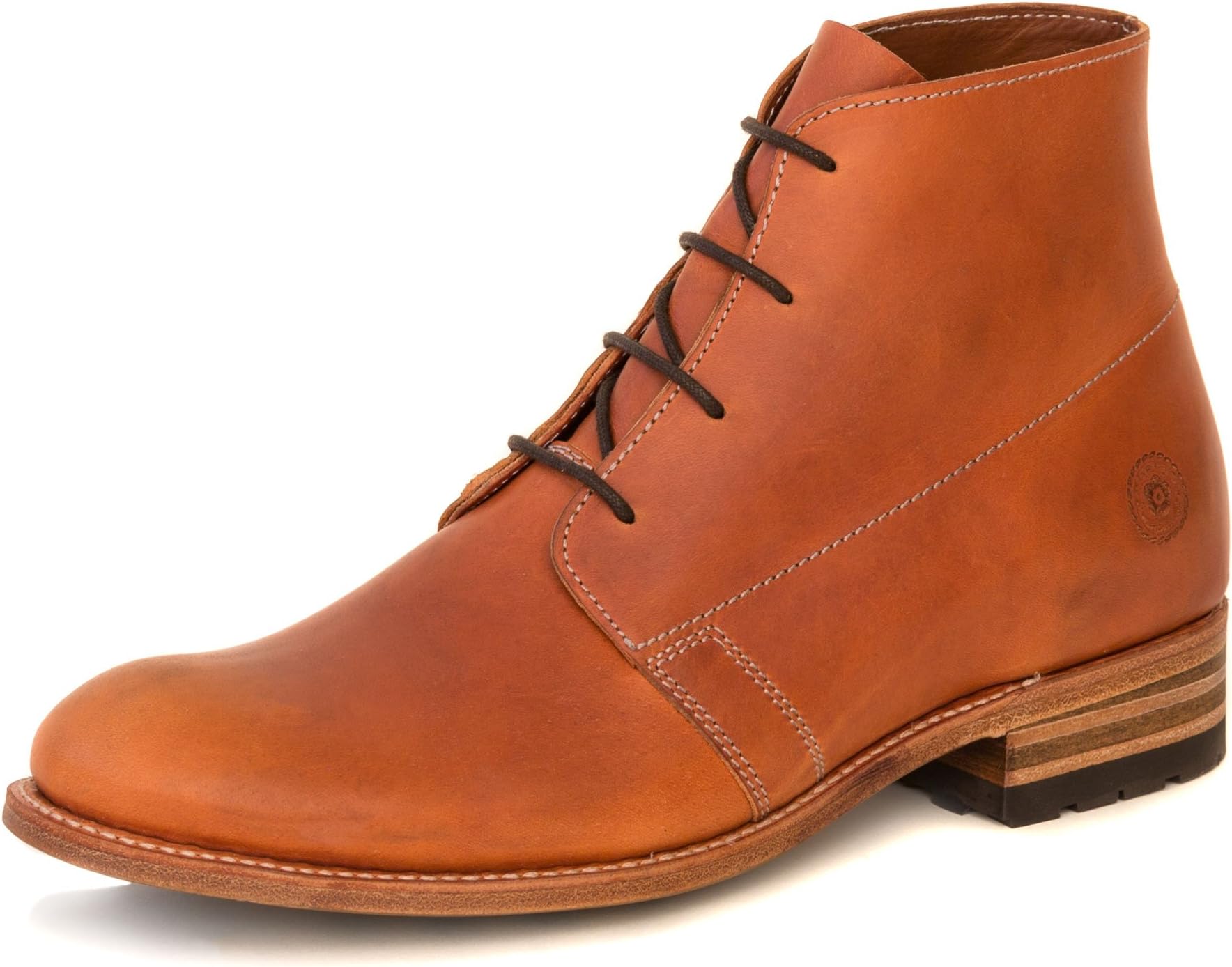 Ranch Road Boots Men's Brogan Tan Leather Lace-Up Goodyear Welted Boot