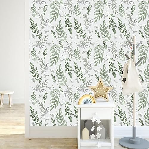 Miniatura 4 de Nuwallpaper - Papel tapiz autoadhesivo decorativo con hojas verdes modernas, diseño floral, papel de contacto, decorativo, extraíble, autoadhesivo,