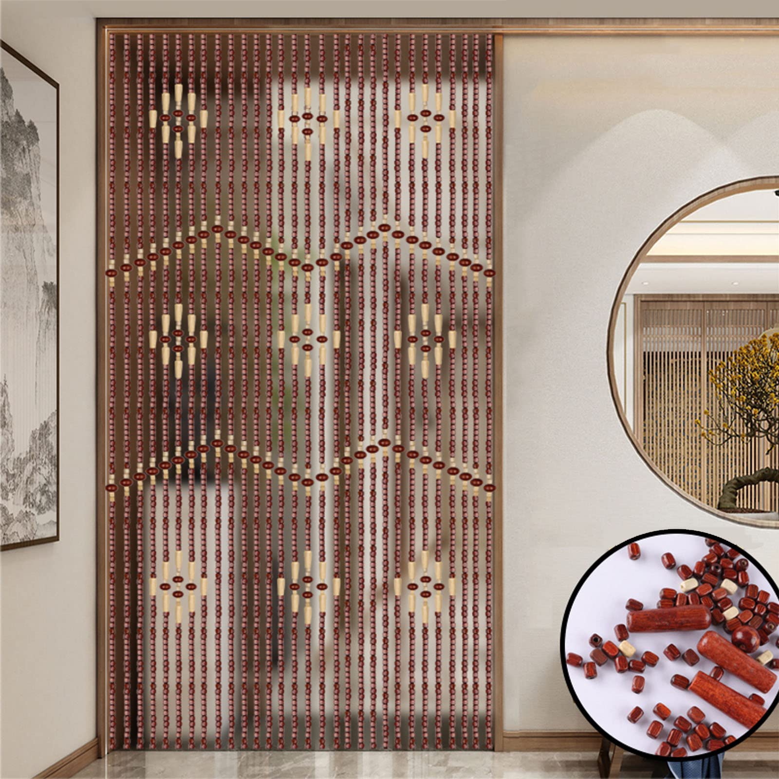 Bamboo Beaded Curtains For Doors EVIDECO French Home Goods Hanae