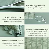 Vista 6 de MILDLY Funda de edredón con volantes tamaño King – Juego de ropa de cama de sirsaca con volantes bohemios y elegantes de 3 piezas, 100% microfibra